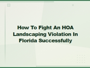 How to Fight Hoa Landscaping Violations in Florida