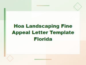 Hoa Landscaping Fine Appeal Letter Template for Florida