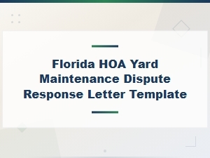 Florida Hoa Yard Maintenance Dispute Response Template