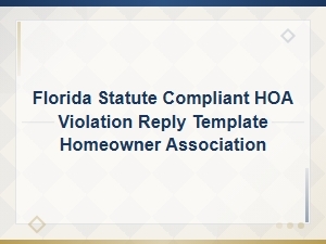 Florida Hoa Violation Reply Letter Template
