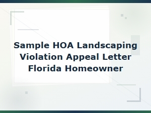 Hoa Landscaping Violation Appeal Letter Template